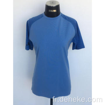 T-shirt solide sport en maille pour hommes